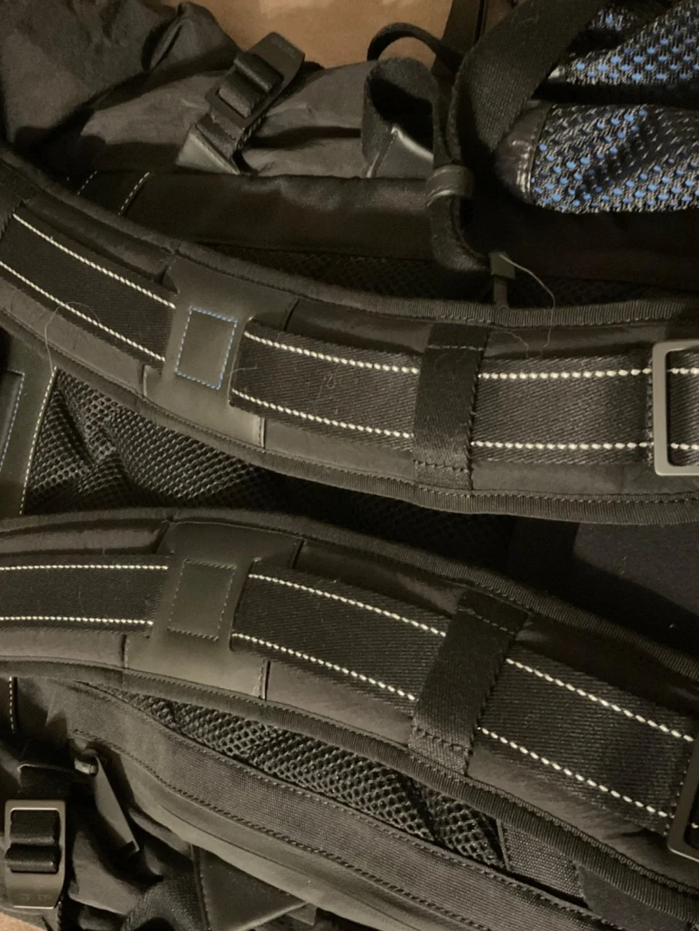 Bottega Veneta Intrecciato Nylon and leather backpack black and blue